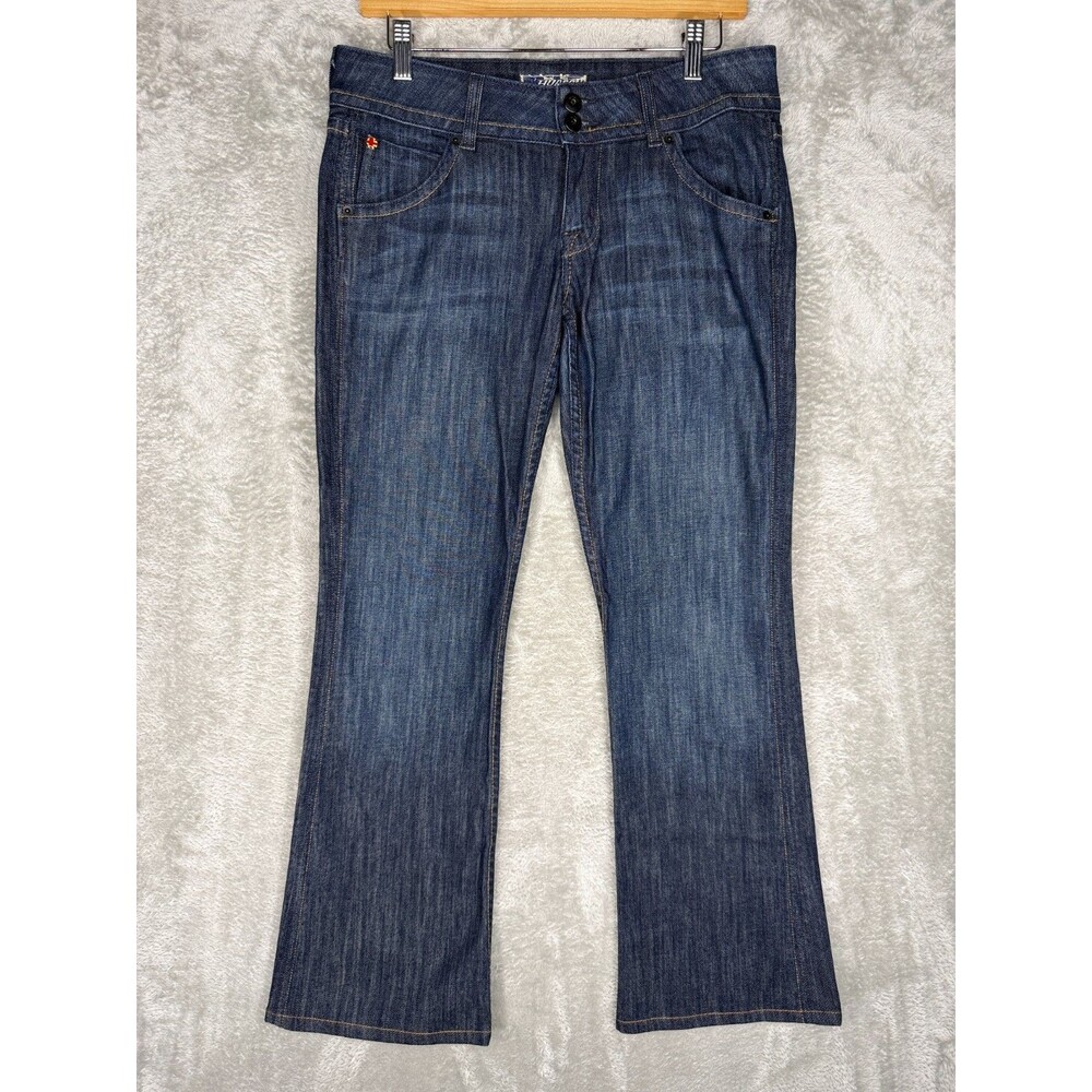 Hudson Bootcut Jeans Womens 29 32x29 Flap Pockets Dark Blue Stretch USA Made LA
